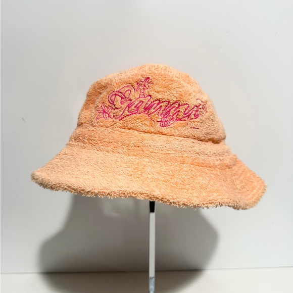 GANNI Logo Embroidered Terrycloth‎ Bucket Beach Hat main image 6